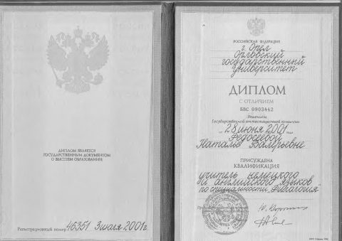 Документ преподавателя Шульдешова Наталья Валерьевна