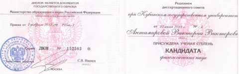 Документ преподавателя Антимирова Виктория Викторовна