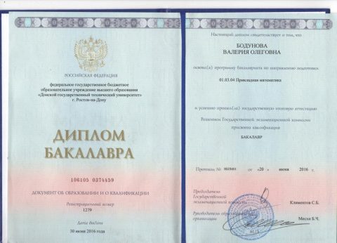 Документ преподавателя Бодунова Валерия Олеговна
