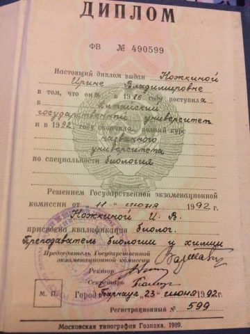 Документ преподавателя Осадчая Ирина Владимировна