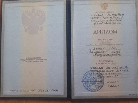 Документ преподавателя Вальтер Олеся Владимировна