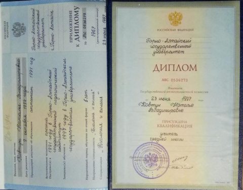 Документ преподавателя Ковтун Наталья Владимировна