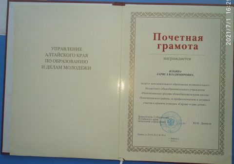 Документ преподавателя Ильина Лариса Владимировна