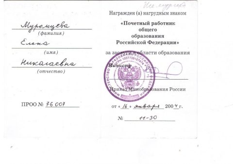 Документ преподавателя Муромцева Елена Николаевна