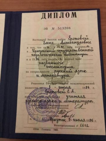 Документ преподавателя Еропова Елена Александровна