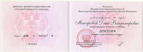 Документ преподавателя Макарова Дина Владимировна