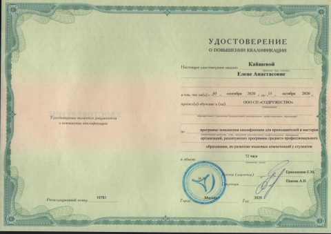 Документ преподавателя Кайшева Елена