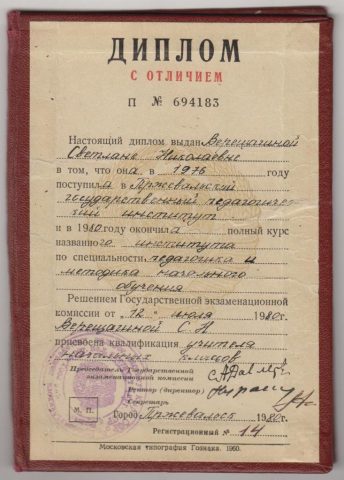 Документ преподавателя Бондаренко Светлана