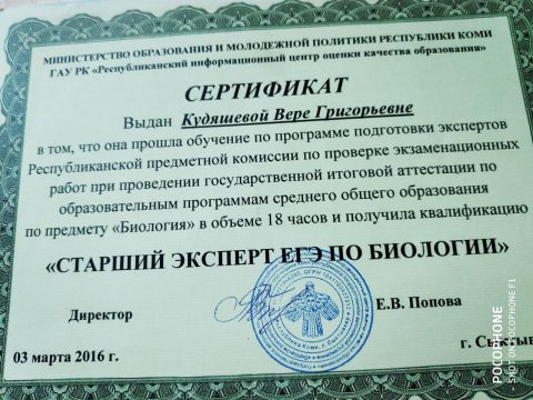 Документ преподавателя Кудяшева Вера Григорьевна