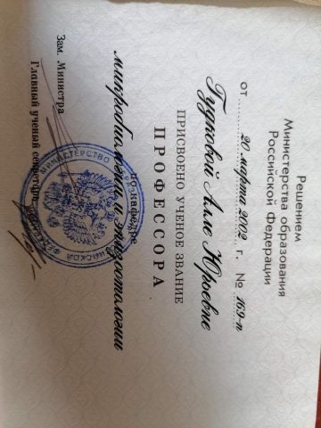 Документ преподавателя Гудкова Алла Юрьевна