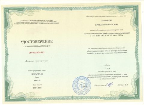 Документ преподавателя Лымарева Ирина