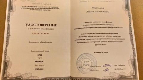 Документ преподавателя Пухальская Лариса Владимировна