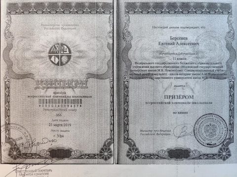 Документ преподавателя Берсенев Евгений Алексеевич