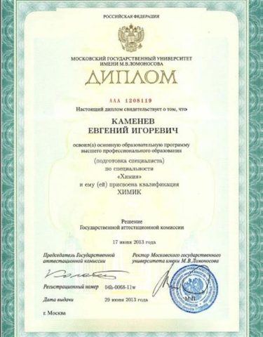 Документ преподавателя Каменев Евгений Игоревич