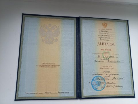 Документ преподавателя Марковская Анастасия Александровна