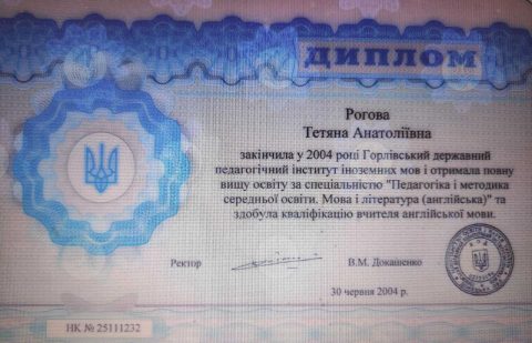 Документ преподавателя Роговая Татьяна Анатольевна