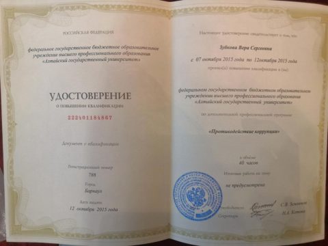 Документ преподавателя Зубкова Вера Сергеевна