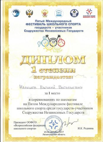 Документ преподавателя Малышев Василий Васильевич