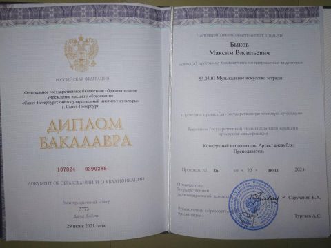 Документ преподавателя Быков Максим Васильевич