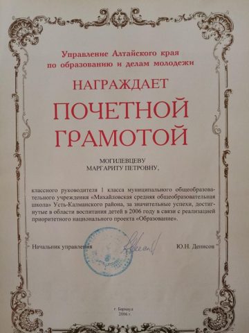 Документ преподавателя Могилевцева Маргарита Петровна