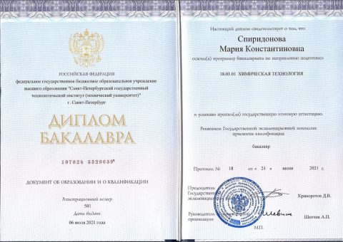 Документ преподавателя Спиридонова Мария Константиновна
