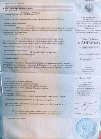 Документ преподавателя Кириллова Ирина Викторовна