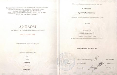 Документ преподавателя Сирик Ирина Николаевна