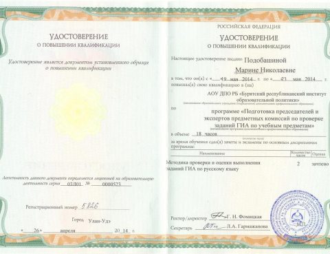 Документ преподавателя Подобашина Марина Николаевна