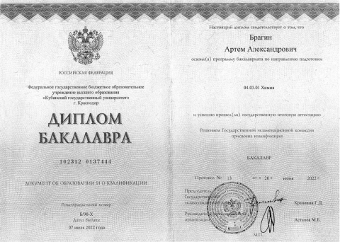 Документ преподавателя Брагин Артем Александрович