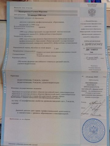 Документ преподавателя Доронина Галина Юрьевна