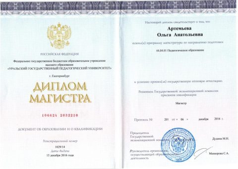 Документ преподавателя Артемьева Ольга