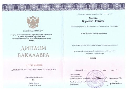 Документ преподавателя Орлова Вероника Олеговна
