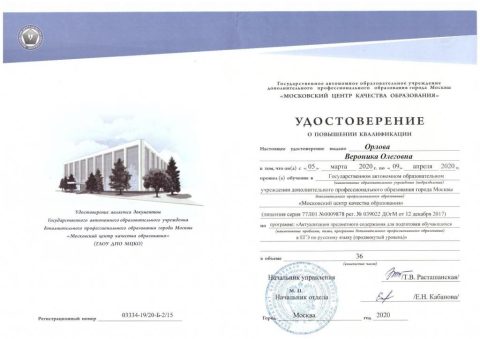 Документ преподавателя Орлова Вероника Олеговна
