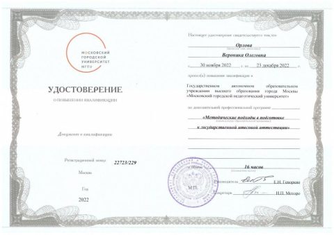 Документ преподавателя Орлова Вероника Олеговна