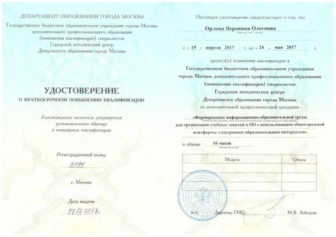 Документ преподавателя Орлова Вероника Олеговна