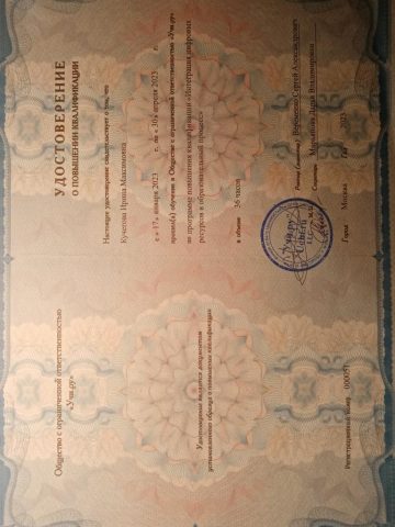 Документ преподавателя Бабкина Ирина Максимовна