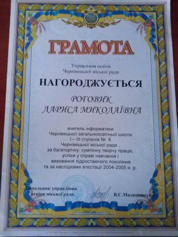 Документ преподавателя Гульчак Лариса Николаевна