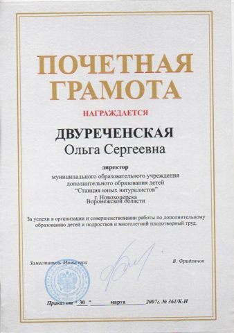 Документ преподавателя Двуреченская Ольга Сергеевна