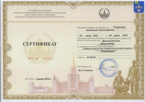 Документ преподавателя Салтыкова Анастасия Александровна