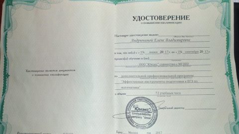 Документ преподавателя Андрюнина Елена Владимировна