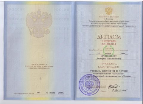 Документ преподавателя Кривошеев Дмитрий Михайлович