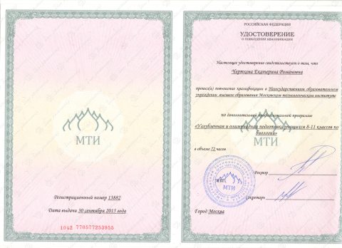 Документ преподавателя Черткова Екатерина Романовна