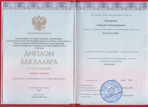 Документ преподавателя Киященко Алексей Александрович