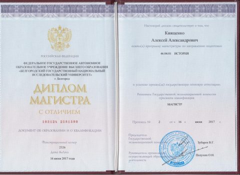 Документ преподавателя Киященко Алексей Александрович