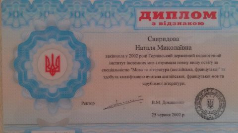 Документ преподавателя Свиридова Наталья Николаевна