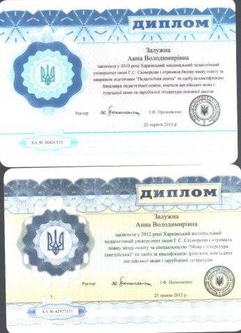 Документ преподавателя Залужная Анна Владимировна