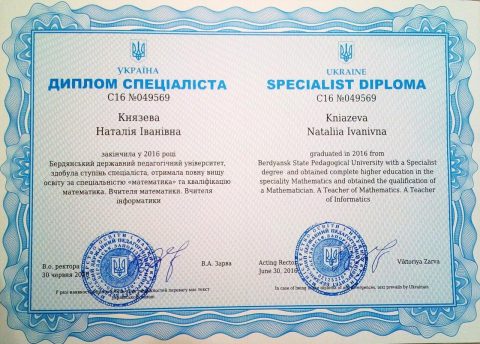 Документ преподавателя Князева Наталья Ивановна