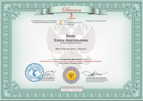 Документ преподавателя Хома Елена Анатольевна