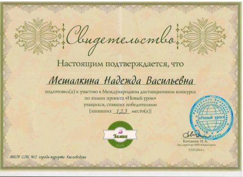 Документ преподавателя Мешалкина Надежда Васильевна