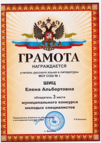 Документ преподавателя Шиц Елена